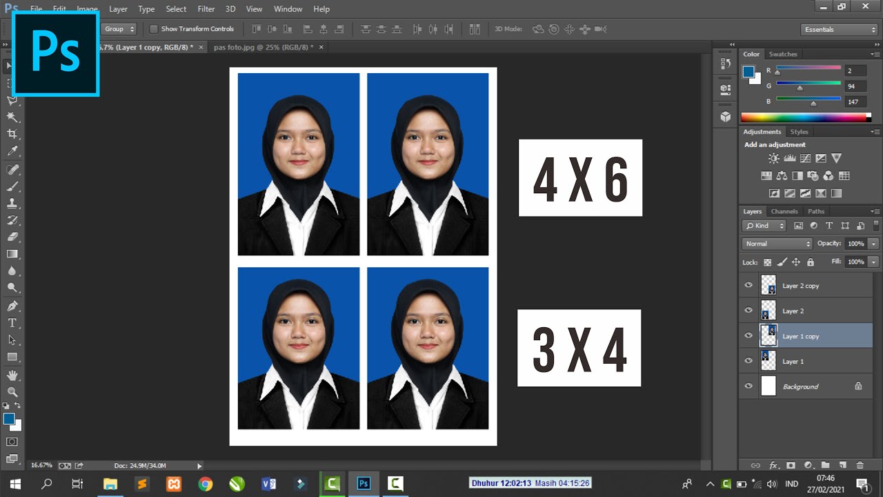 Cara Membuat Ukuran Pas Foto 4x6 dan 3x4 di Photoshop - YouTube