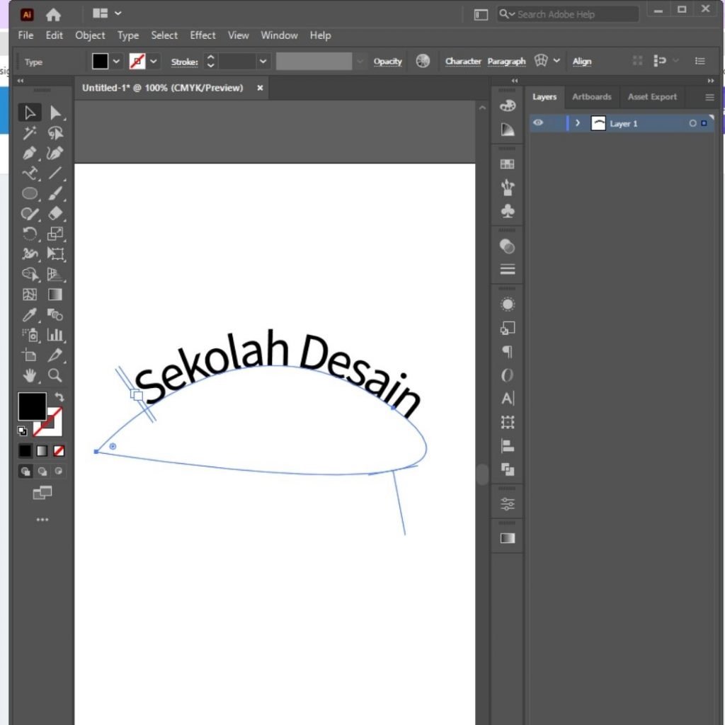 Cara Membuat Tulisan Melengkung di Illustrator