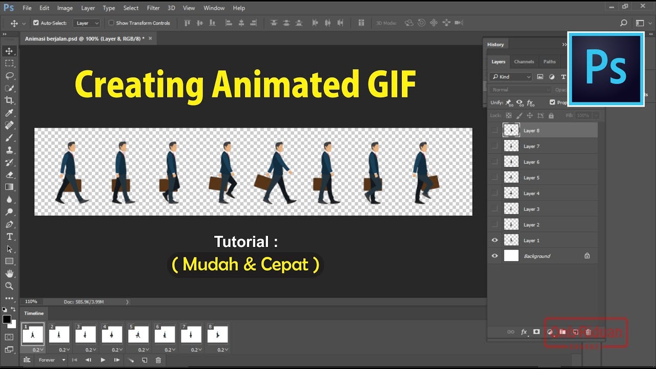 Cara Mudah Membuat Animasi GIF dengan Photoshop CS6 - YouTube