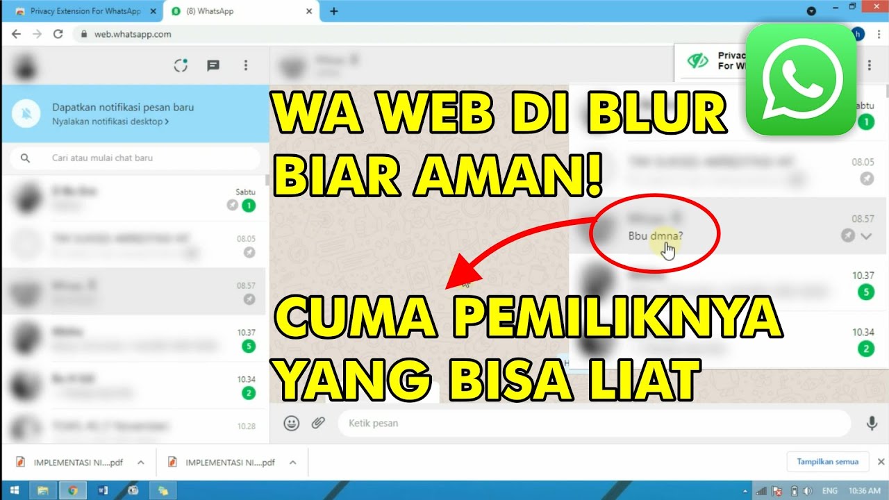 Cara membuat blur chat di whatsapp web - YouTube