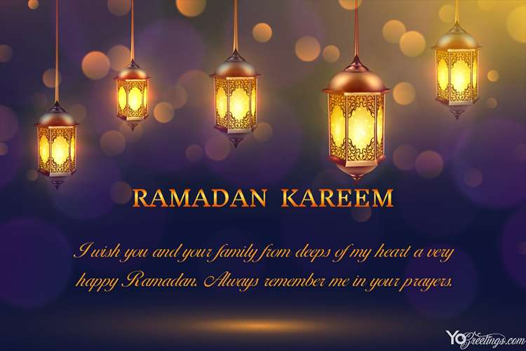 Happy Ramadan Lights Greeting Wishes Cards images | Ramadan wishes
