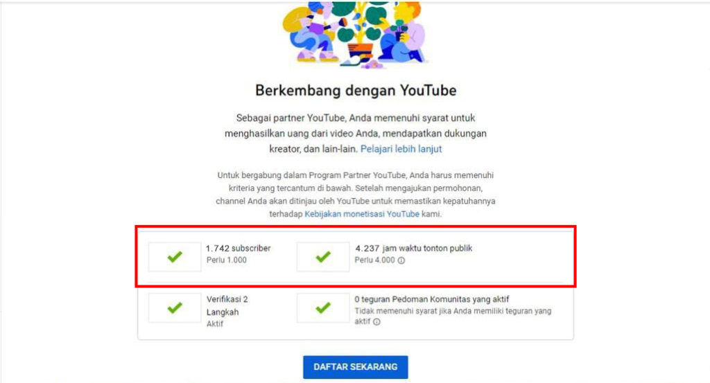 4000 Jam Tayang Youtube