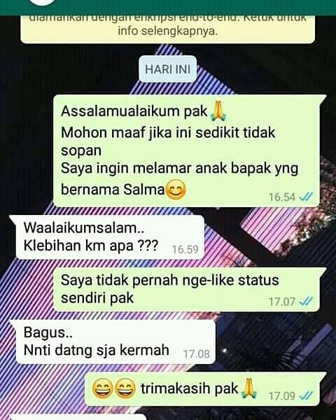 10 Chat Lucu Minta Izin Calon Mertua Ini Bikin Ngeri ngeri Sedap