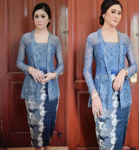 17+ Top Inspirasi Rok Batik Biru