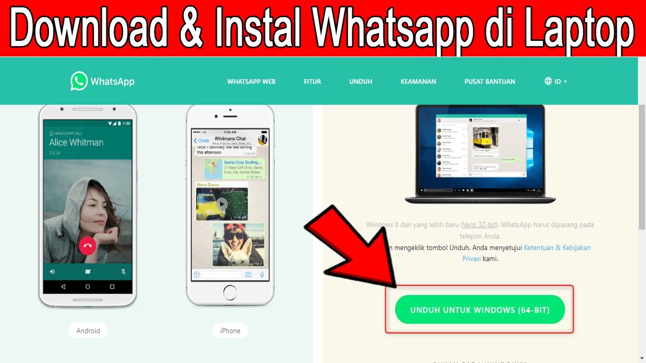 Cara Download dan Instal Aplikasi Whatsapp di Laptop Win 10