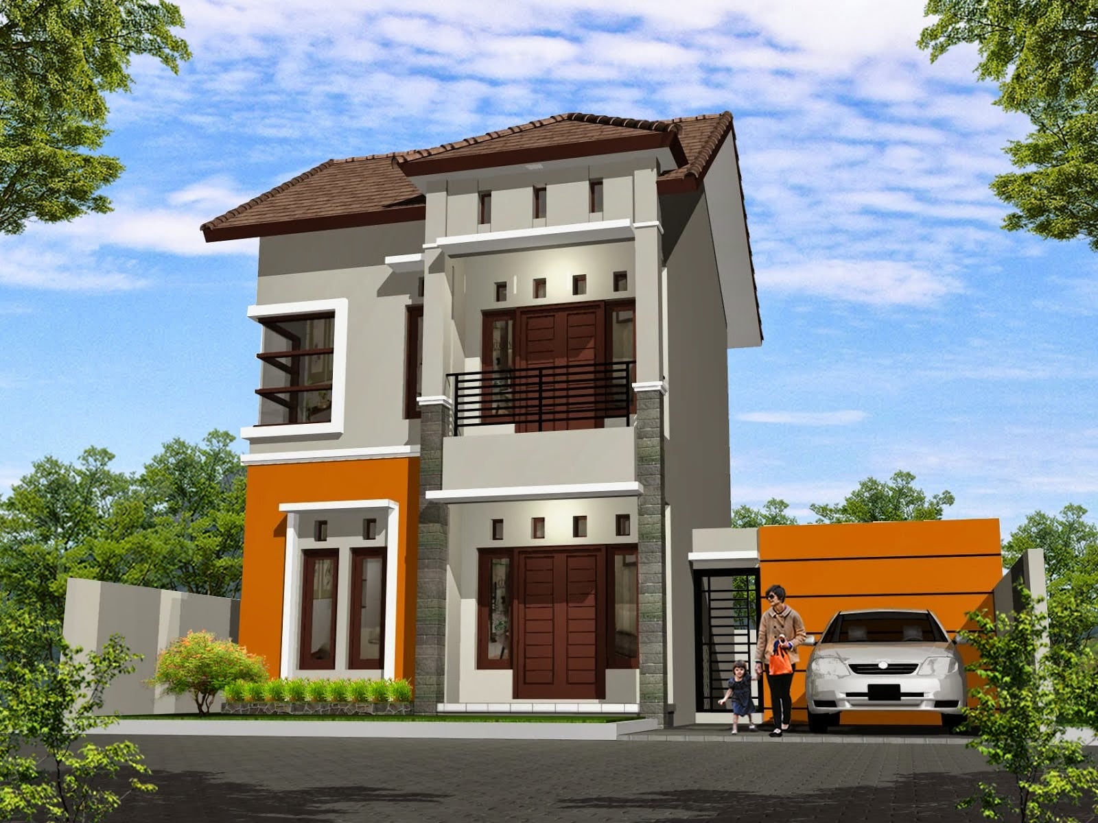 61 Inspirasi Desain Rumah Minimalis Dua Lantai Cantik Terbaru dan